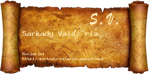 Sarkady Valéria névjegykártya