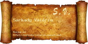 Sarkady Valéria névjegykártya